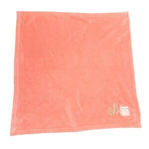 Cloud Island Baby Blanket Owl Pine Trees Coral Pink Plush Fleece Lovey 30x30 Toy